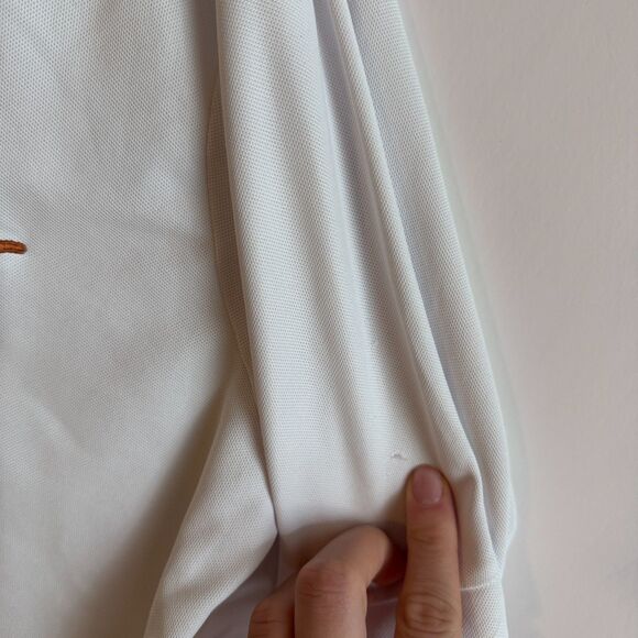 Mens University of Texas UT Antigua White Performance Polo Size Med GUC - Picture 4 of 4